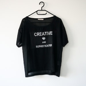 Camiseta vintage transparente con estampado especial, Made in Italy
