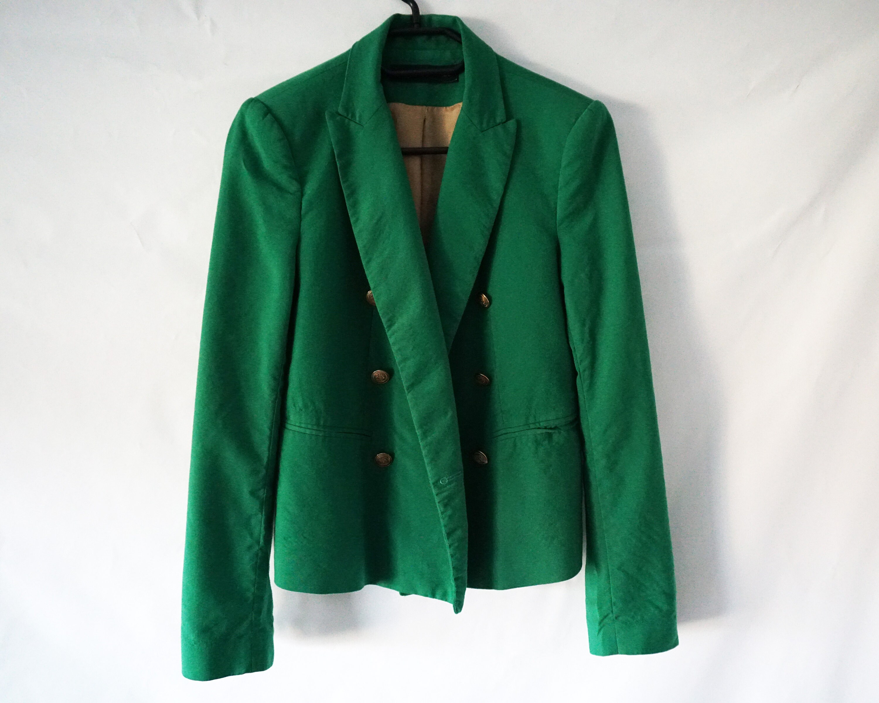 Zara Casual Groene Wol Blazer Womens MinimalistIsche Blazer Etsy