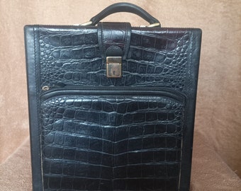 Vintage briefcase Diplomatic black briefcase- vintage black suitcase -office bag - business bag