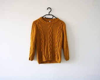 Vintage Yellow Wool Sweater Made in Turkey