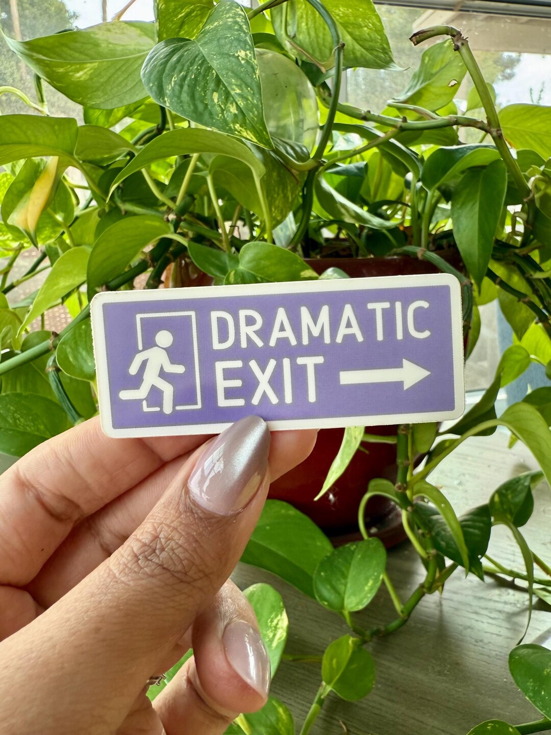 Dramatic Entry Sticker Dramatic Exit Sticker, Millenial Purple Laptop Decal, Waterproof ...