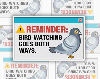 Birds Aren't Real Sticker, Bird Watching Laptop Decal, Conspiracy Theory Kindle Sticker, Antifascism Waterproof Water bottle Sticker