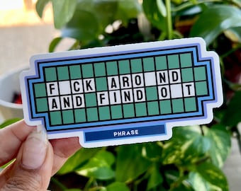 FAFO Wheel of Fortune Sticker, F Around and Find Out Laptop Decal, Kindle Sticker, Waterproof Waterbottle Sticker