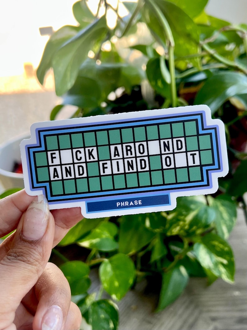 FAFO Wheel of Fortune Sticker, F Around and Find Out Laptop Decal, Kindle Sticker, Waterproof Waterbottle Sticker image 1