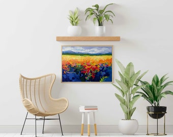 Sunflowers Flower Canvas Painting, Original Painting, Flower Wall Art, Sunflowers Art, Contemporary Art, Home Painting, Living Room Wall