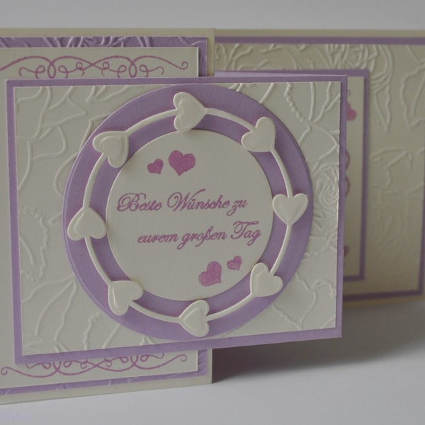 Glückwunschkarte zur Hochzeit, Double Z-Fold Karte, Hochzeitskarte