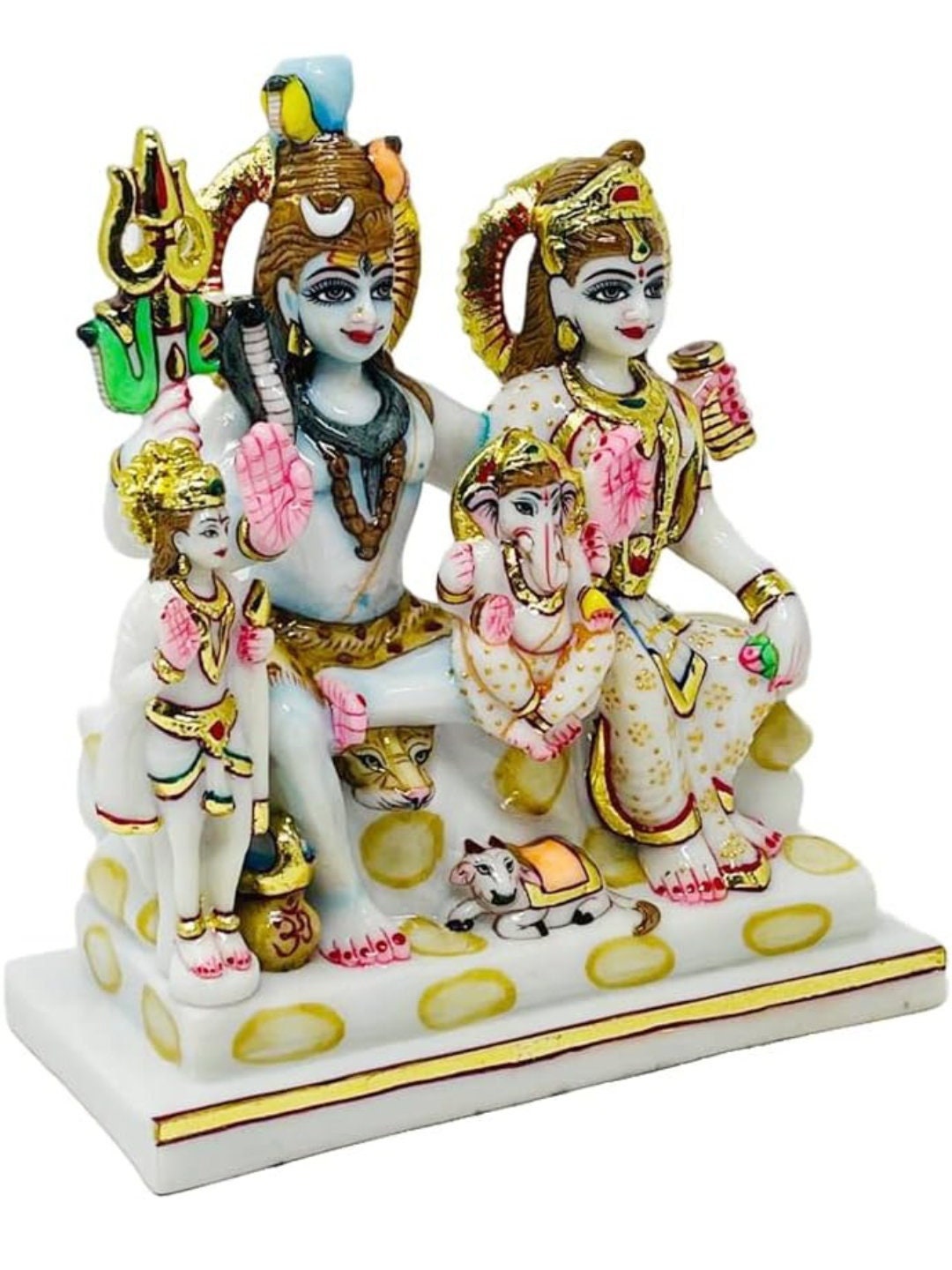 Shiv Parivar - Lord Shiva, Parvati Mata, Ganesh Ji and Kartikeya Ji - Marble Statue 2