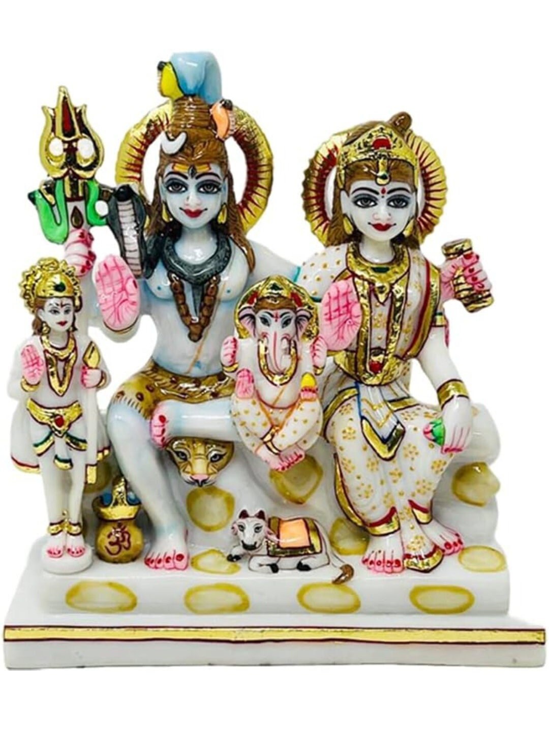Shiv Parivar - Lord Shiva, Parvati Mata, Ganesh Ji and Kartikeya Ji - Marble Statue - Handmade statues from Arya Creations