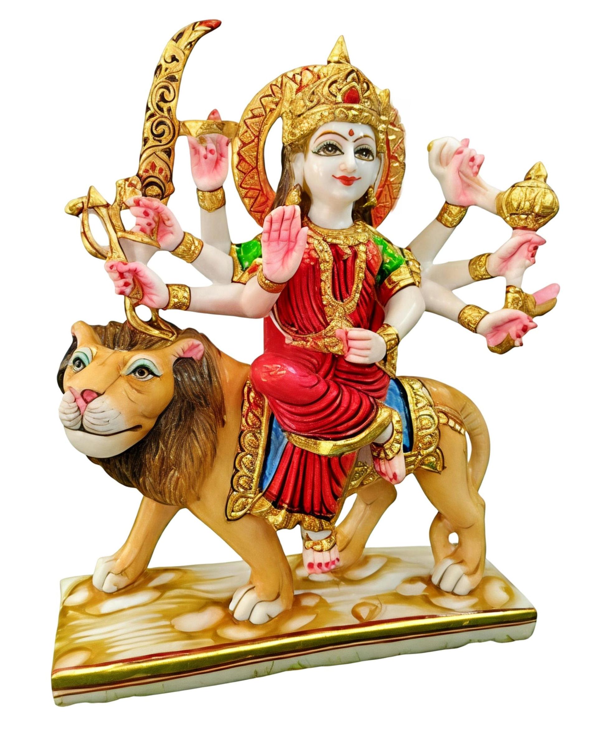 Durga Mata /Sherawaali Mata Marble Statue - 12 inch 3