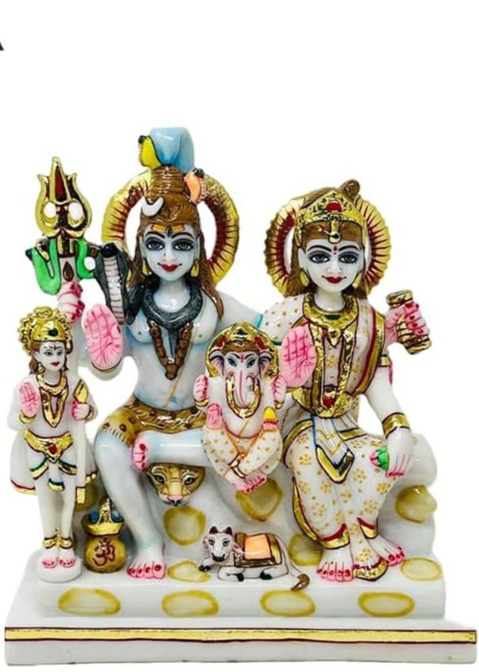 Shiv Parivar - Lord Shiva, Parvati Mata, Ganesh Ji and Kartikeya Ji - Marble Statue 4