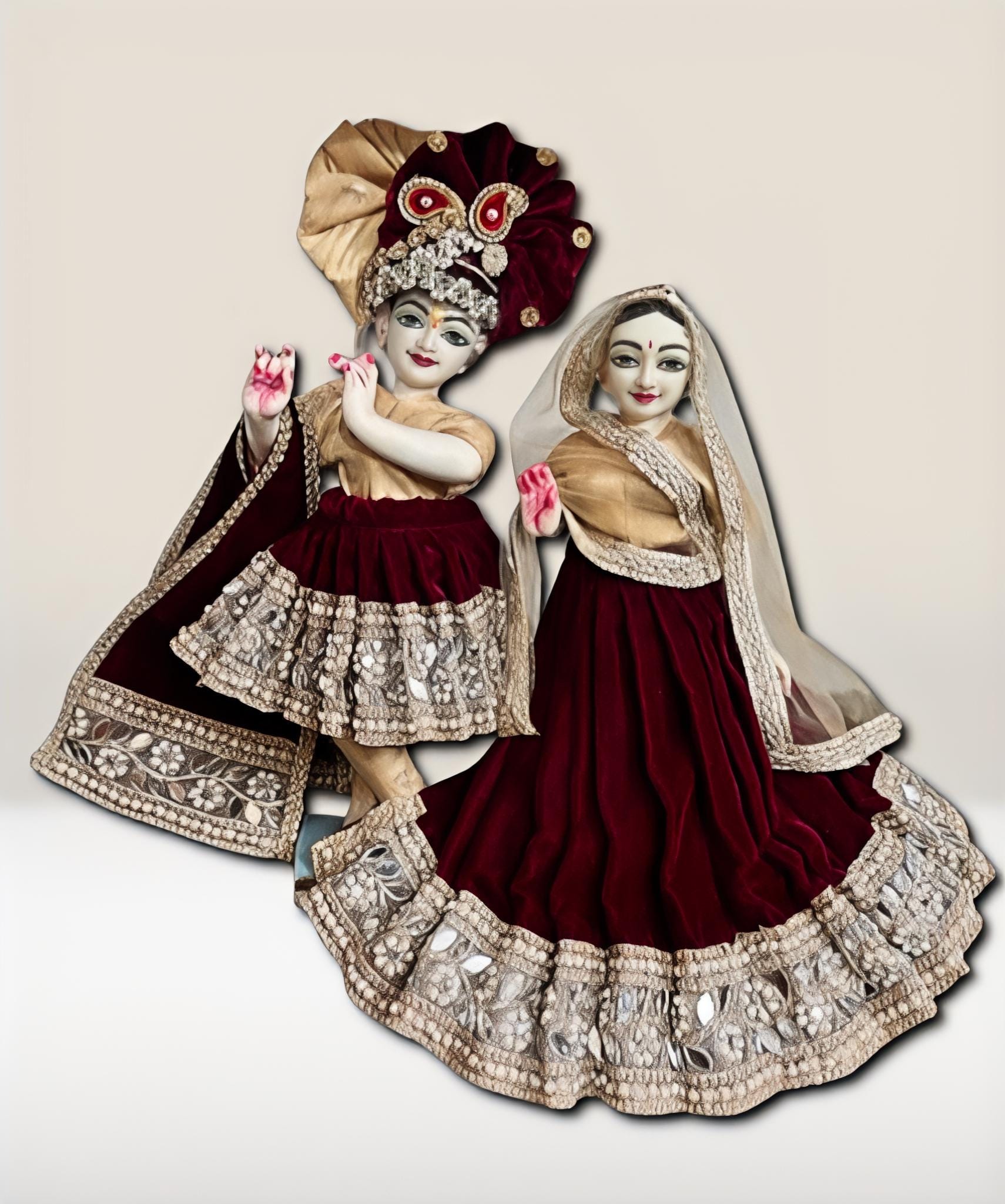 Radha Krishna Dress - velvet Fabric, Pagdi Included - Handmade radha krishna-dress from Arya Creations