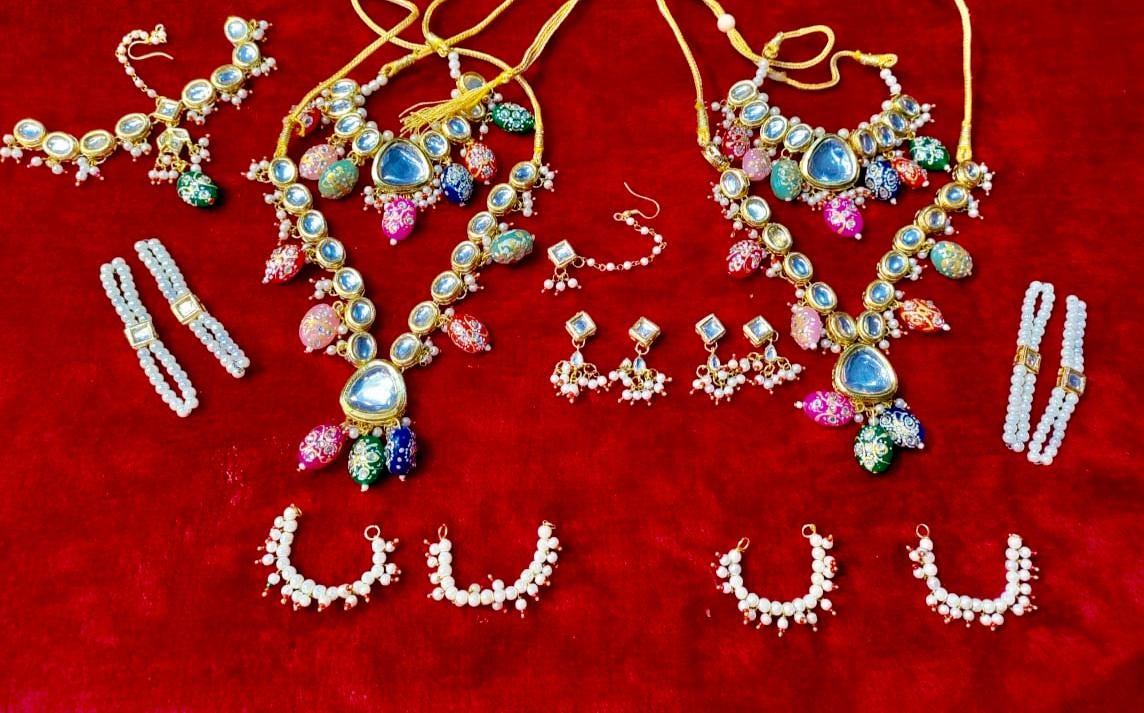 Kundan Jewellery set for Deities - Handmade deity jewellery from Arya Creations