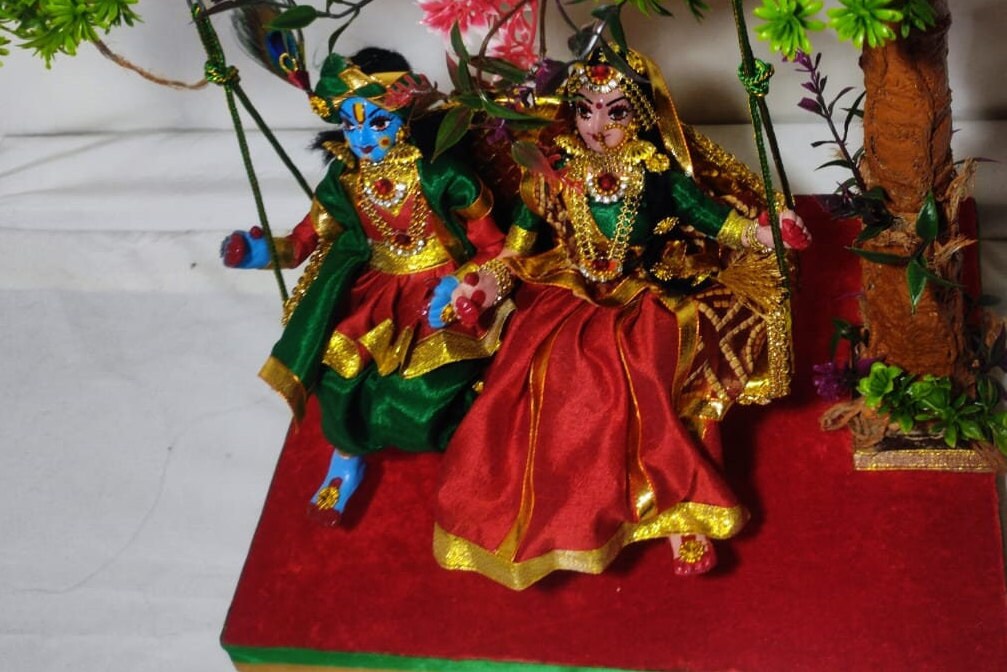 Radha Krishna on a Swing/Jhula - Krishna Leela/Jhanki - Janmashtami 3