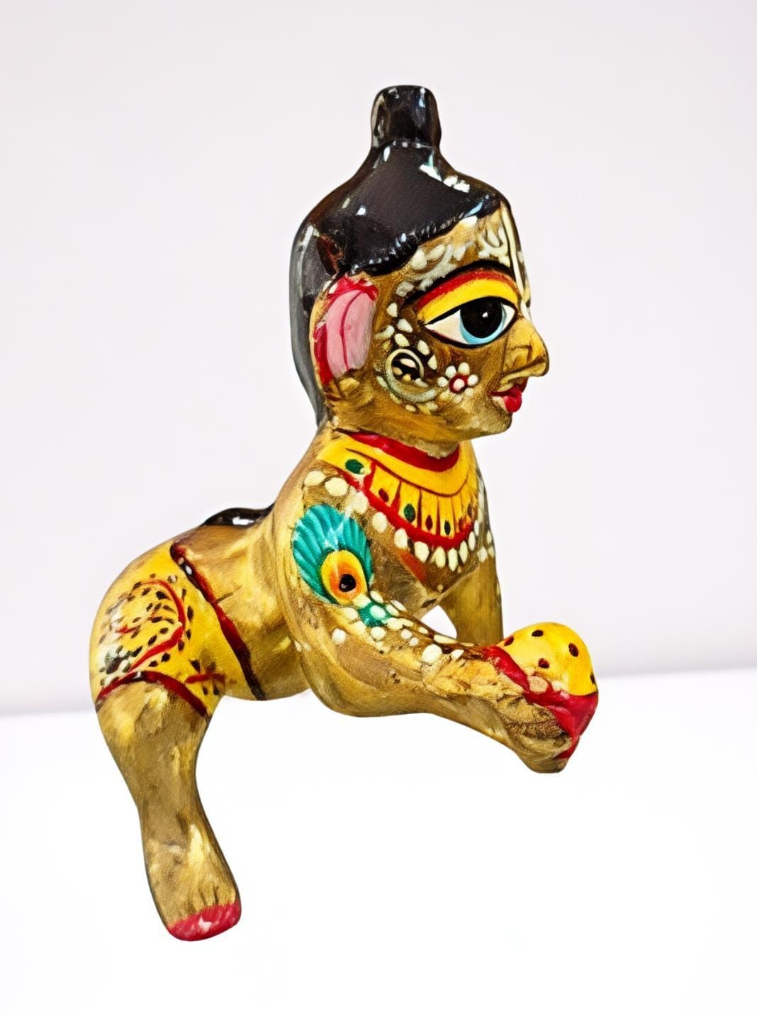 Laddoo Gopal Brass Statue - Size 4 2