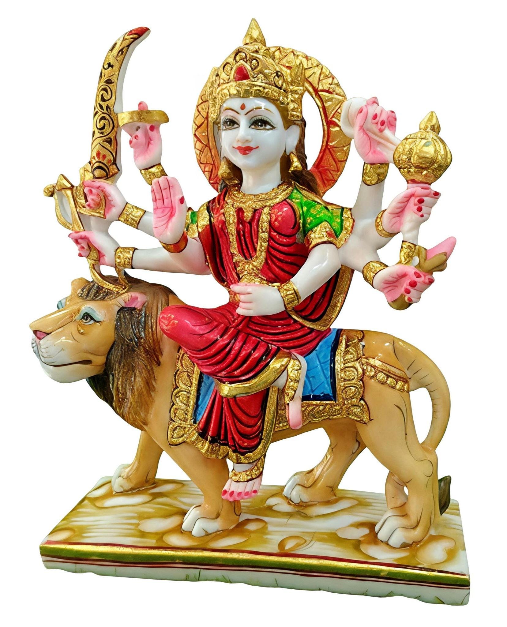 Durga Mata /Sherawaali Mata Marble Statue - 12 inch 4