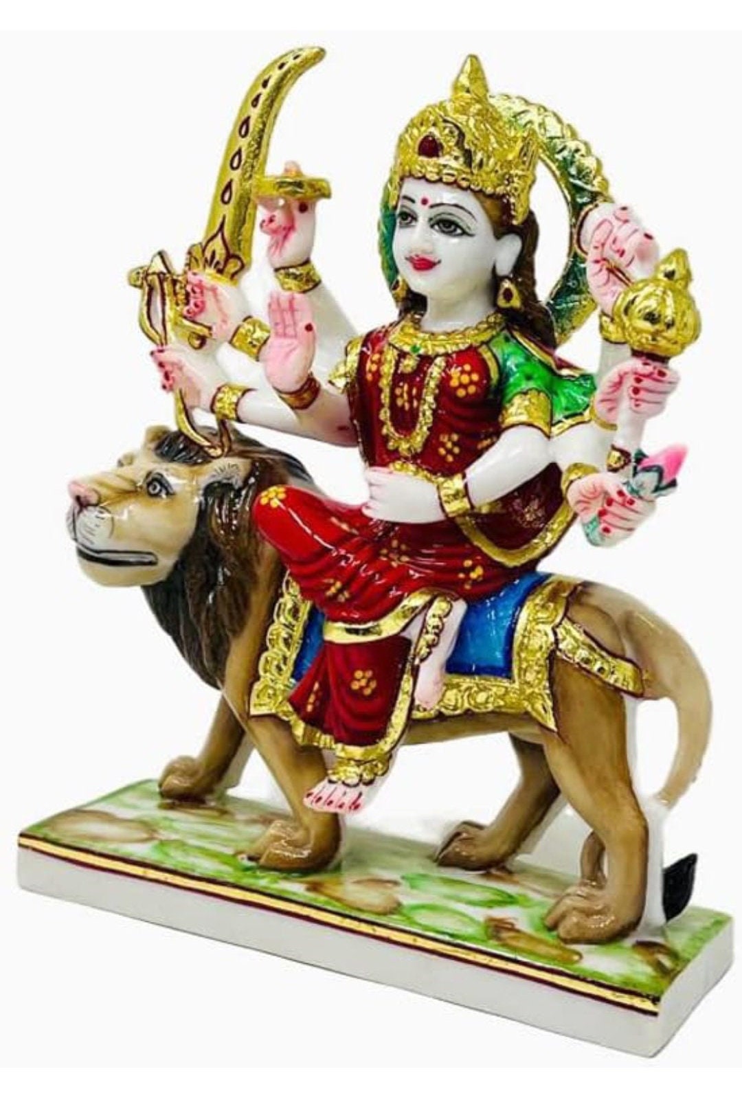 Durga Mata /Sherawaali Mata Statue - 7 inch 2