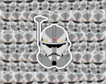Kommandant Wolffe Sticker | Klon Helm Aufkleber | Clone Wars | Star Wars | Vinyl-Aufkleber | GLOSSY Wasserdichte | Wasserflasche | Laptop