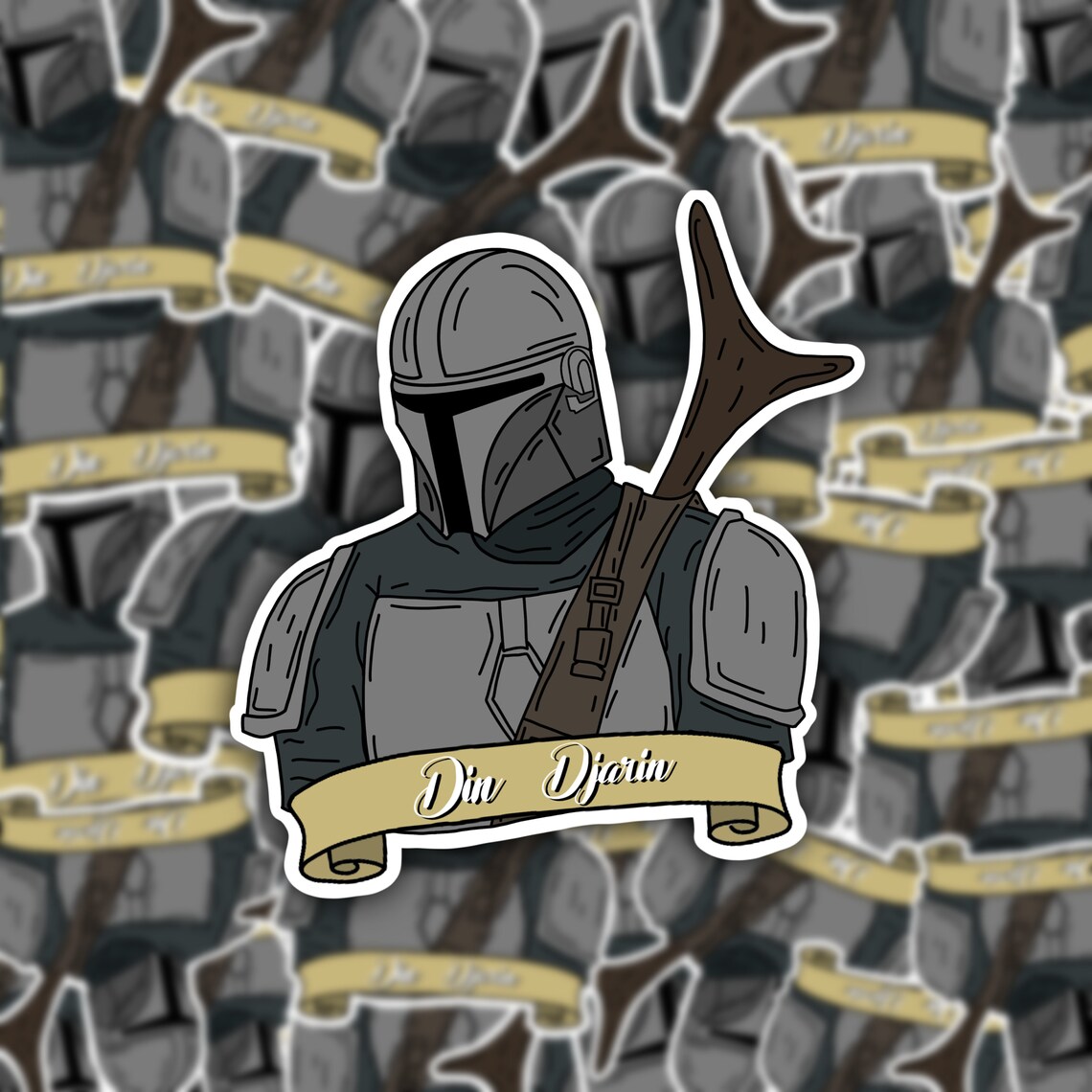 Mandalorian Computer Sticker The Mandalorian Sticker | Din Djarin | Star Wars | Bounty Hunter ...