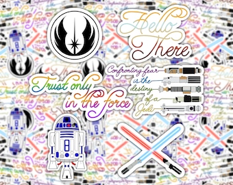 Jedi Sticker Pack | Star Wars | Vinyl Sticker | GLOSSY Waterproof | Water Bottle | Laptop