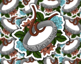 Sic Parvis Magna Sticker | Uncharted | Video Game | GLOSSY waterproof | laptop | water bottle | vinyl sticker