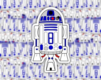 R2D2 Sticker | Droid | Star Wars | Jedi | Vinyl Sticker | GLOSSY Waterproof | Water Bottle | Laptop