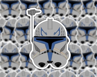 Captain Rex Sticker | Clone Helmet Sticker | Clone Wars | Star Wars | Vinyl Sticker | GLOSSY Waterproof | Water Bottle | Laptop