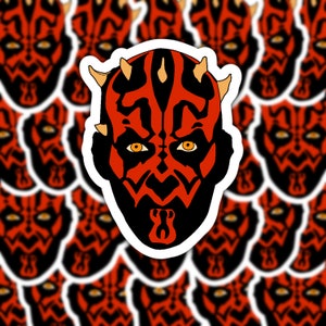 Sticker Darth Maul | Star Wars-sticker | Sith | Eerste bestelling | Vinylsticker | GLANZEND waterdicht | Waterfles | Laptop