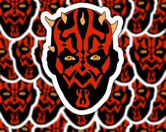 Darth Maul Aufkleber | Star Wars Sticker | Sith | Erstbestellung | Vinyl-Aufkleber | GLÄNZEND Wasserfest | Wasserflasche | Laptop