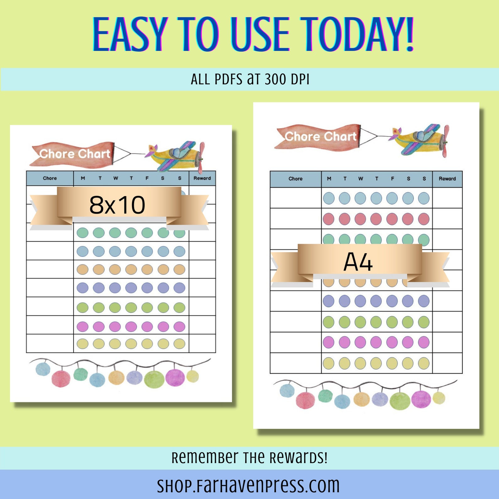Airplane Chore Chart, Printable Chore Chart, Children's Chore Chart ...