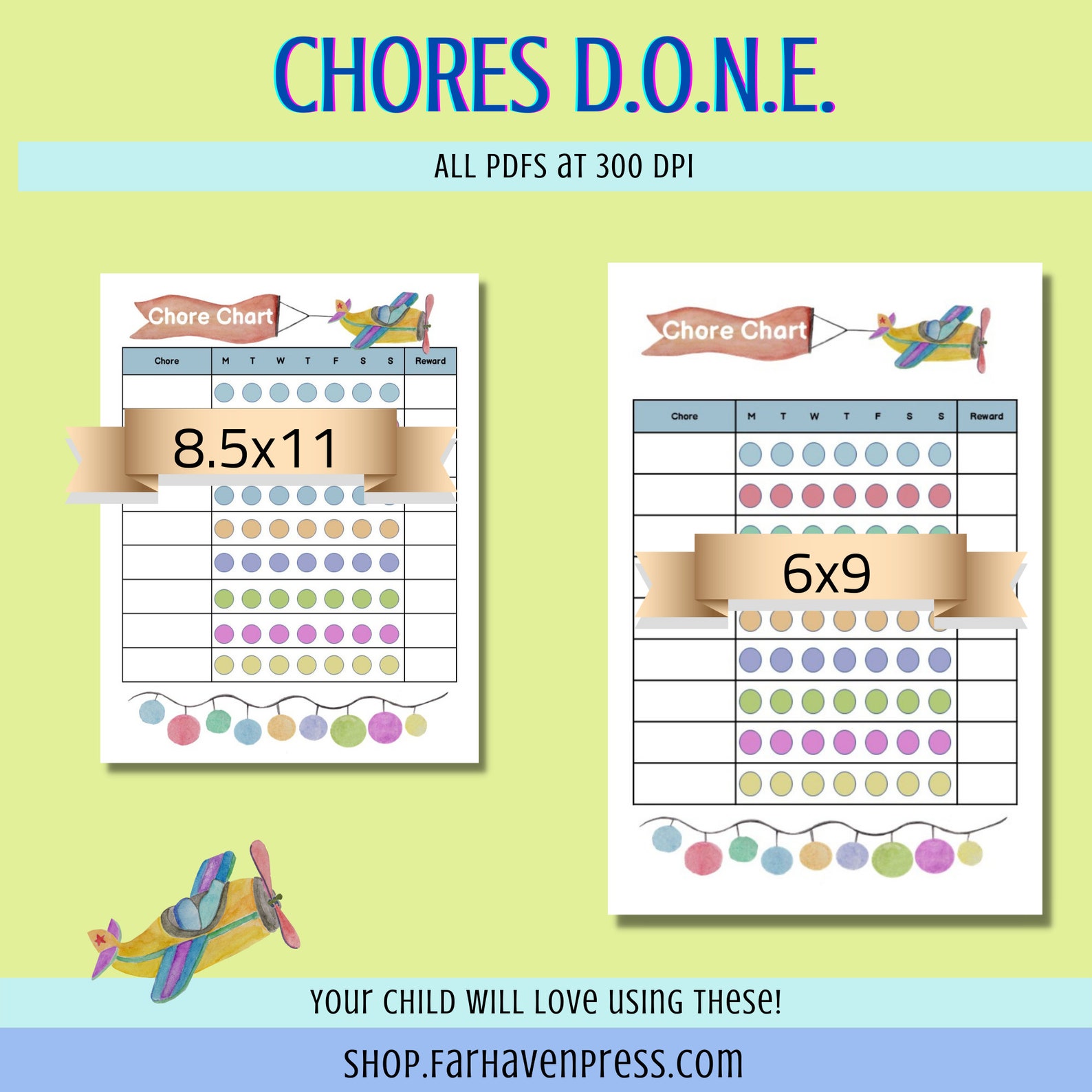 Airplane Chore Chart, Printable Chore Chart, Children's Chore Chart ...