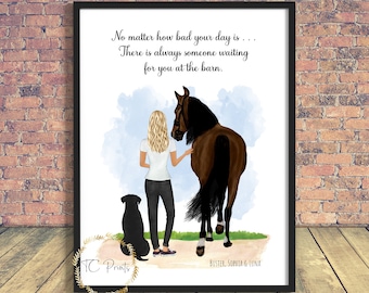 Personalised Horse Gift | Friend Gift | Friendship | Horse Print | Horse Portrait | Me and my horse | Horse lover | Family Gift | Horse love