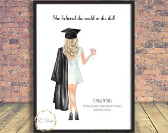 Stampa di laurea / Regalo migliore amica / Stampa migliore amica / Regalo di laurea / Regalo migliore amica / Regalo di laurea personalizzato / Regalo di laurea BFF