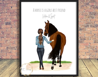 Horse Print | Horse lover | Personalised Horse Gift | Friend Horse Gift | Me and my horse | Family Gift | Horse love | Horse Portrait