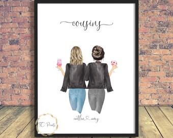 Cousin Print | Sister Print | Best Friend Print | Sisterly Love | Best Friend Gift | Personalised Cousin Gift | Bestie Print | Cousin Gift