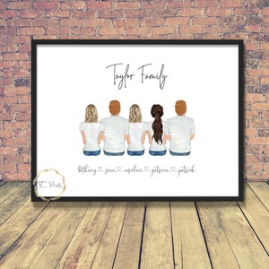 Family Portrait | Personalised Family Gift | Family Print | Best Friend Print | Mum & Dad | Friend Gift | Family and Pets