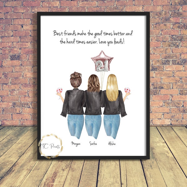 Bestie Birthday Gift | Best Friend Print | Family Print | Sister Gift | Best Friend Gift | Personalised Gift | Bestie | BFF Gift | BFF Print