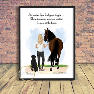 Presente de cavalo personalizado | Presente de amigo | Amizade | Impressão de cavalo | Retrato de cavalo | Eu e meu cavalo | Amante de cavalos | Presente de família | Amor de cavalo