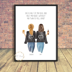Impressão Gêmea | Irmã Impressão | Melhor amigo impressão | Impressão Família | Presente de melhor amigo | Presente personalizado | Eu e meu gêmeo | Irmãs | Gêmeos