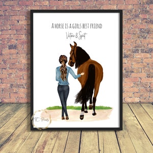 Horse Print | Horse lover | Personalised Horse Gift | Friend Horse Gift | Me and my horse | Family Gift | Horse love | Horse Portrait