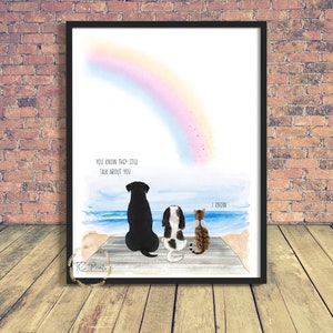 Pet Loss Portrait | Cat Print | Dog Print | Personalised Pet Print | Personalised Gift | Pet Lover Gift | Dog lover | Rainbow Bridge