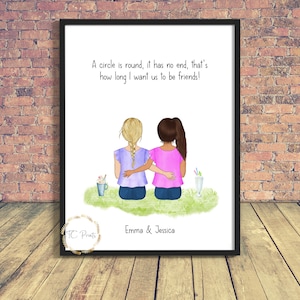 Kids Best Friend Print | Childhood Friendship | Kids Birthday Gift | Little Girls | Best Cousins