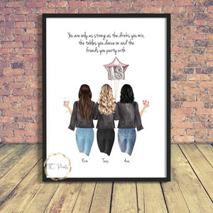 BFF Birthday | Best Friend Print | Family Print | Sister Gift | Sister Print | Best Friend Gift | Personalised Gift | BFF Gift |  BFF Print