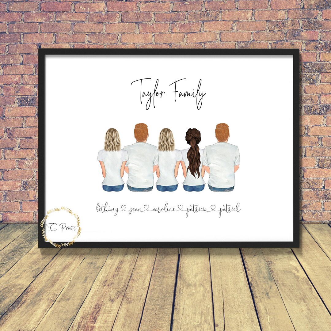 Family Portrait | Personalised Family Gift | Family Print | Best Friend ...
