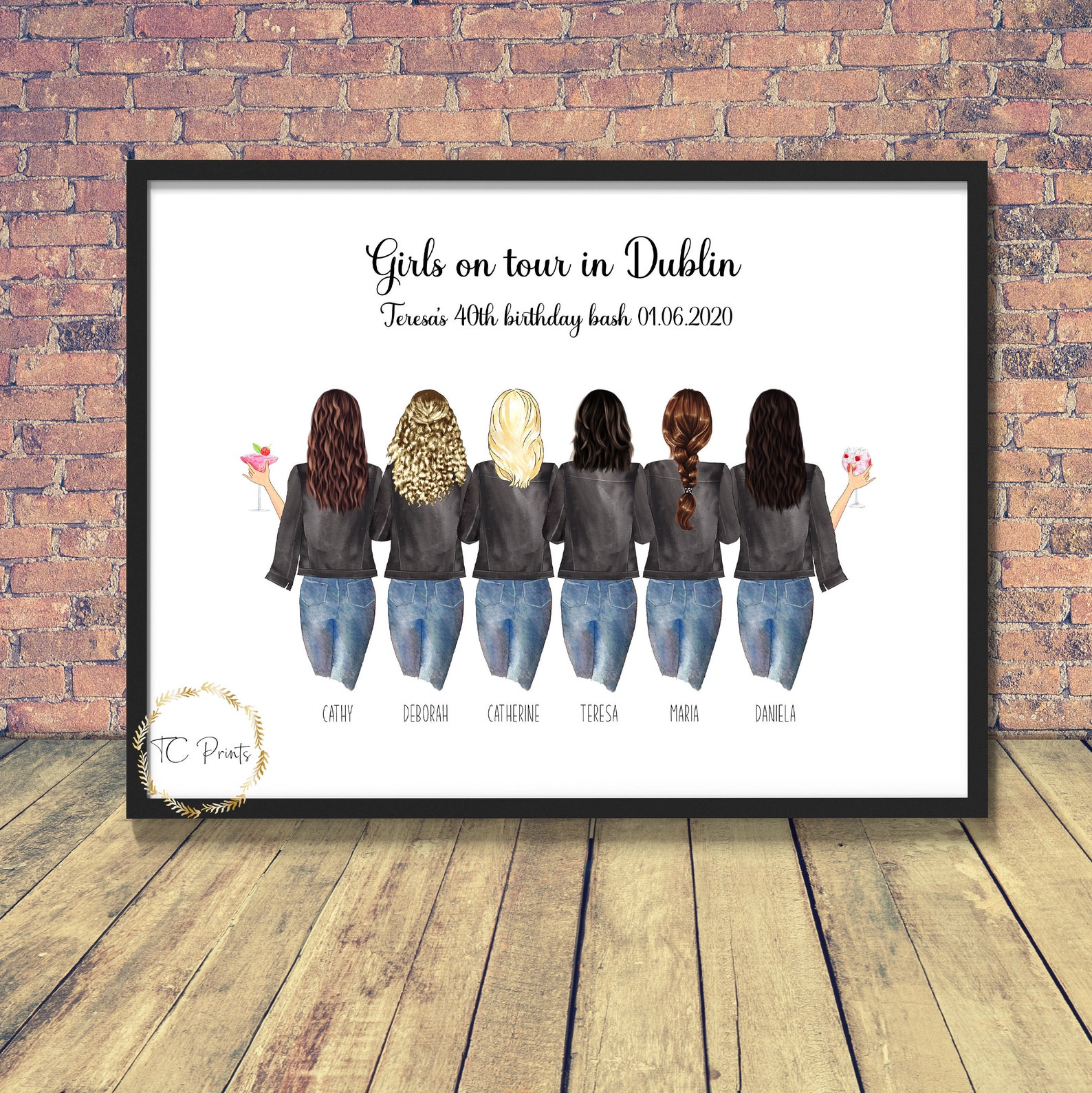 Personalized Best Friend Print art custom friend prints. Etsy