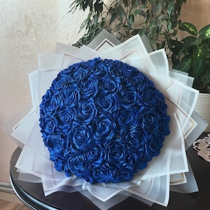 Bouquet Artificial Flowers, Customizable Ramo Buchon, Custom Eternal Rose, Satin Roses Bouquet, Satin Ribbon Rose, Everelasting Flower