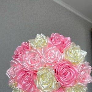Bouquet of Mix Eternal Rose, Mothers Day Gift, Bouquet Artificial Flowers, Customizable Ramo Buchon, Satin Ribbon Rose, Graduation Gift Rose