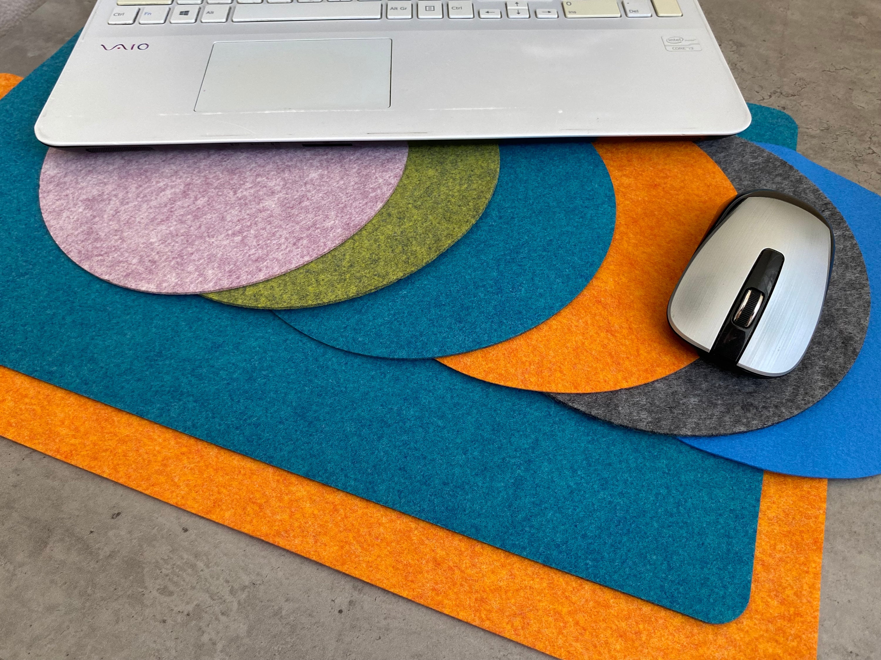 Felt Desk Keyboard Mat Laptop Pad Multicolor Desk Mats for Workplace ...