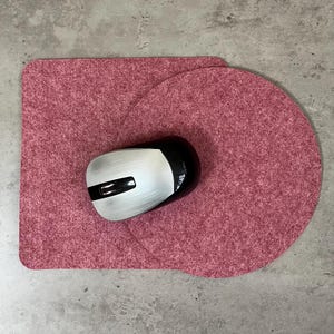 2er Set Mauspads, Minimalistisches rundes und quadratisches Filz Mauspad, Filz Schreibtischpad, Geschenk für Mitarbeiter, Tischschutz, Mauspad fürs Büro