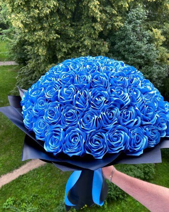 Blue Roses Bouquet For Men