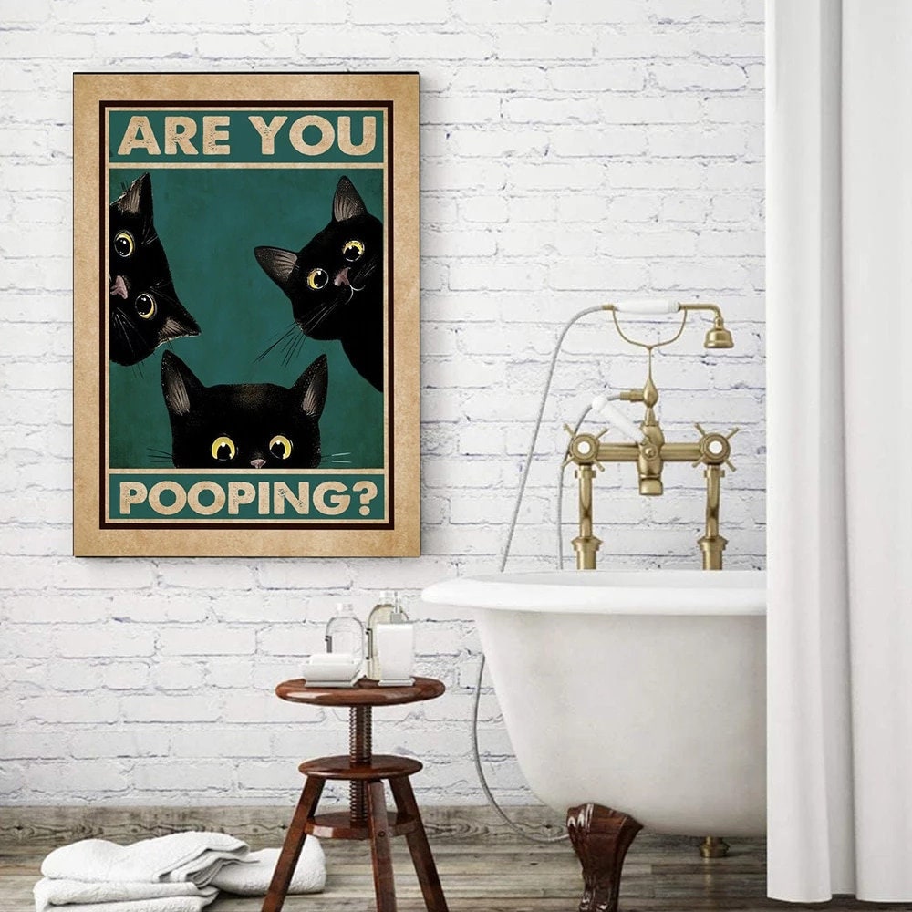 NO FRAME Are You Pooping Poster Bathroom Funny Bathroom Sign Canvas ...
